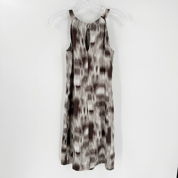 Esprit Collection Gray Tie Dye Silk Halter Neck Sleeveless Midi Dress Size 0 - Picture 2 of 12